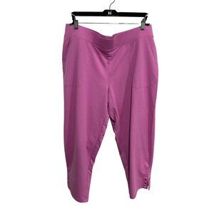D&Co. Active Pink Cotton Blend Pull-On Stretch Capri Pants Size  XL  Athleisure